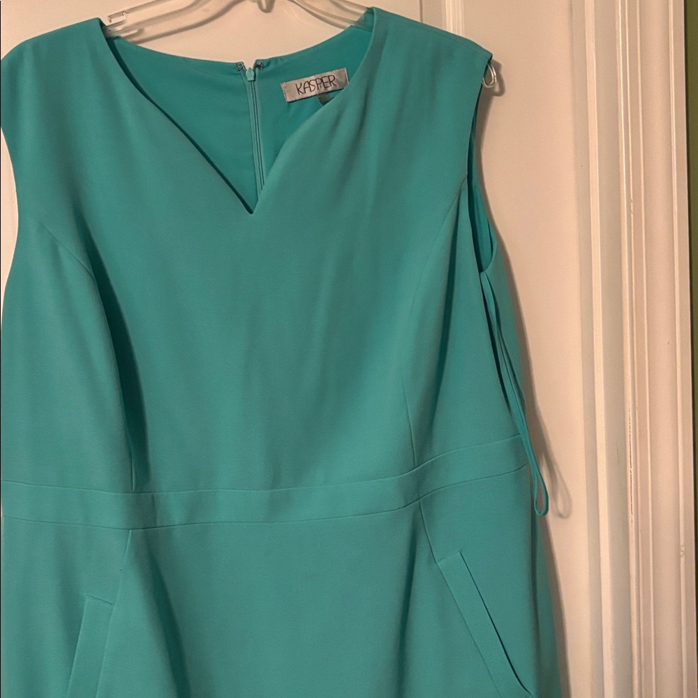 Kasper Aqua Sleeveless Dress